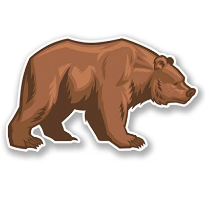Image of 2 x Brown Bear Vinyl Sticker Decal iPad Laptop Car Bike Quad Helmet Animal #4785 (10cm Wide 6cm Tall)