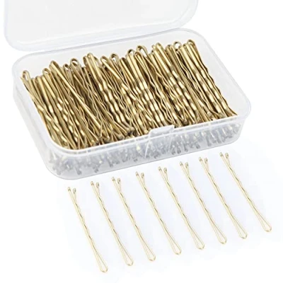 Image of 150 Pieces Bobby Pins, Hair Clips Grips Kirby for Women Styling Pins with Storage Box (Blonde)