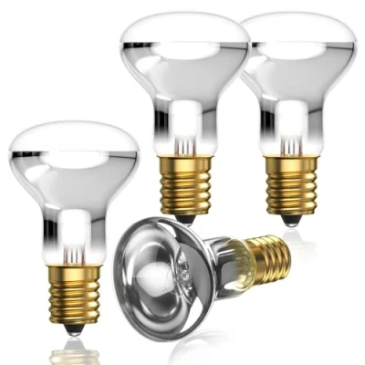 Image of Bonlux 4X R39 E14 30W Lava Lamp Bulb Dimmable, Reflector Bulbs Warm White 2700 2800K Spotlight 240V Light Bulbs, 30 Watt Spot Lights SES Small Edison Screw Base, Energy Saving