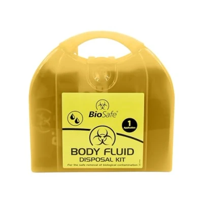 Image of Bodily Fluid Clean Up Kit, 1 Application Body Disposal Kit in Yellow Carry Case