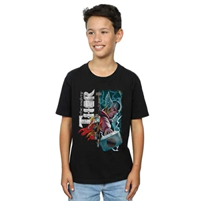 Image of Marvel Boys The Mighty Thor Duo T Shirt Black 12 13 Years