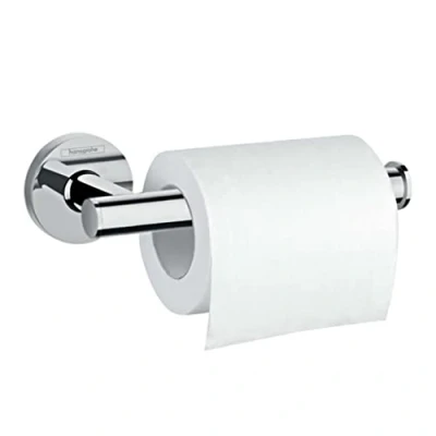 Image of hansgrohe Logis Universal toilet paper holder, roll bathroom accessory, chrome, 41726000