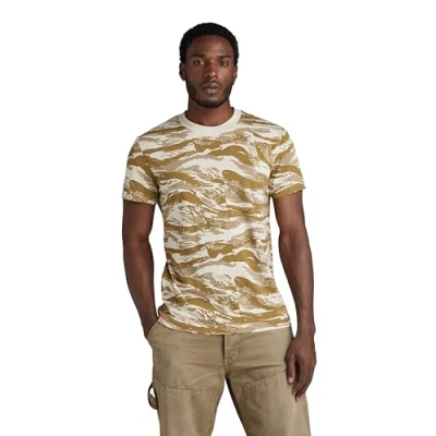 Image of G Star Men&#039;s tiger camo T Shirt, Multicolor (whitebait D24421 C334 G402), XS