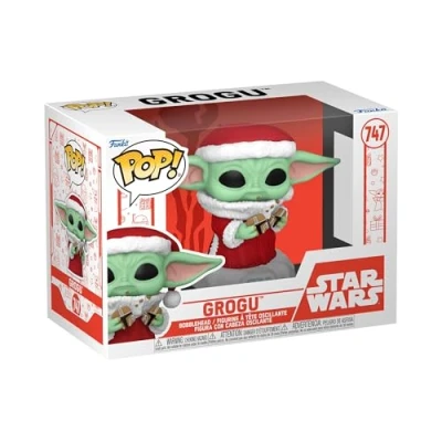 Image of Funko Pop! Star Wars: Mando Holiday Grogu (the Child, Baby Yoda) the Mandalorian Collectable Vinyl Figure Gift Idea Official Merchandise Toys for Kids &amp; Adults TV Fans