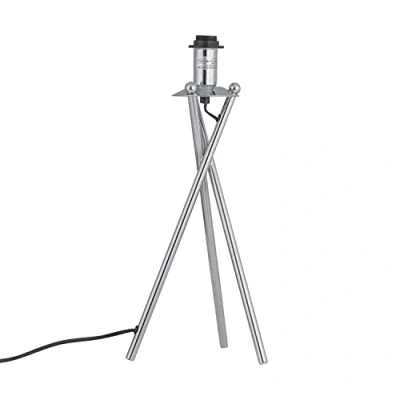 Image of Polished Chrome Tripod Table Lamp or Bedside Light Base, Modern Design, Height 40cm, Base Only, LED Compatible