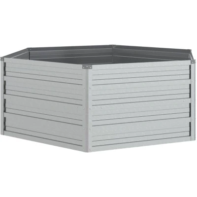 Image of vidaXL Garden Raised Bed 129x45 cm Galvanized Steel Silver