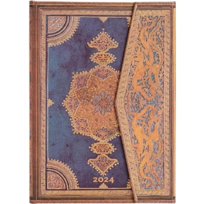 Image of Paperblanks 12 Month Calendar 2024 Safavid Indigo Horizontal Midi (130 x 180 mm)