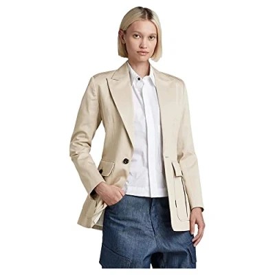 Image of G Star RAW Womens Sindhu Blazer Beige Cotton Size Small