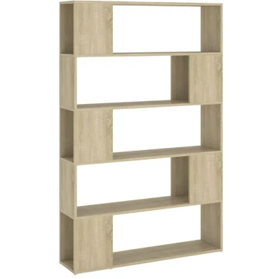 Image of vidaXL Book Cabinet Room Divider Sonoma Oak 100x24x155 cm Engineered Wood