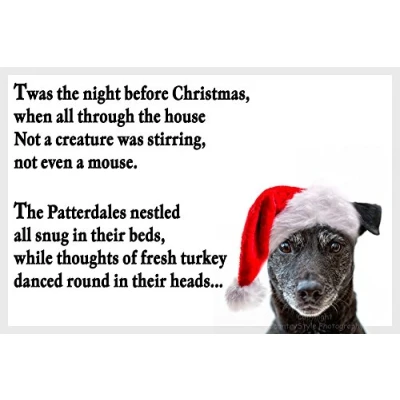 Image of Patterdale Terrier Dog Funny Christmas Fridge Magnet perfect stocking filler