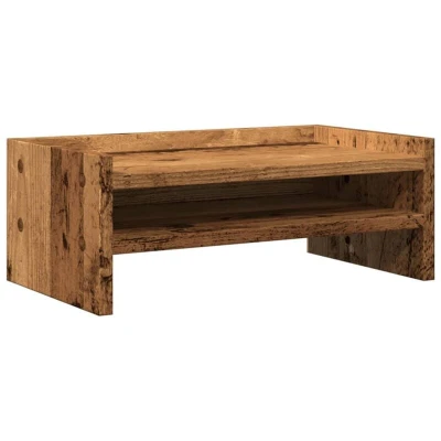 Image of vidaXL Monitor Stand Old Wood 42x24x16 cm Engineered