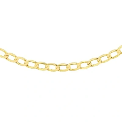 Image of Carissima Gold Unisex 9 ct Yellow 2.4 mm Diamond Cut Flat Curb Chain Necklace of Length 46 cm/18 Inch