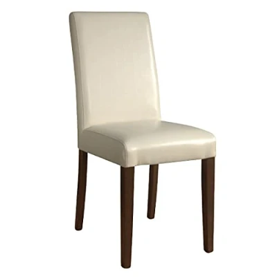 Image of Bolero Faux Leather Dining Chairs Cream 510mm Hotels Restaurants Cafe 2pc