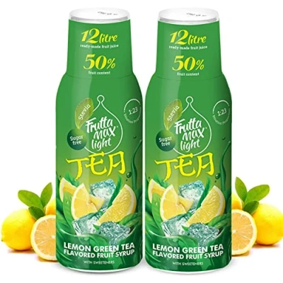 Image of 2 Pack Light Low Carb Fitness Syrup by FruttaMax Zero Sugar with Stevia 50% Fruit Content 500ml (2 x Lemon Green Tea Light)