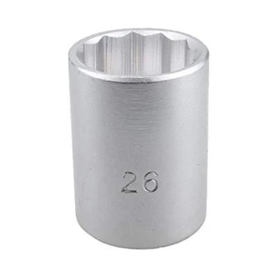 Image of 26mm 3/4&quot; Drive Socket 12 Sided 48mm HGV Satin Finish Chrome Vanadium Steel