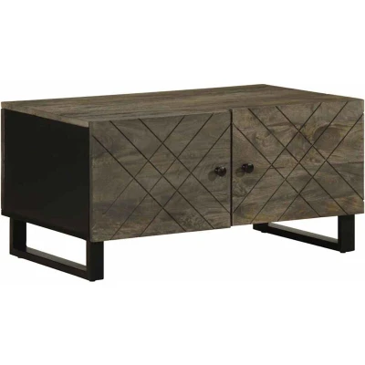 Image of vidaXL Coffee Table Black 80x50x40 cm Solid Wood Mango