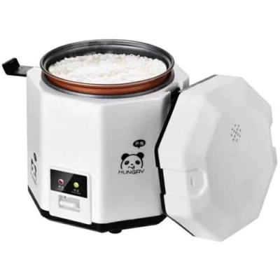 Image of Panda Mini Rice Cooker with Ceramic Bowl 4 Cooking Functions Multicooker LED Display