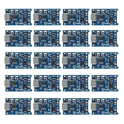 Image of AEDIKO 20pcs TP4056 Micro USB 5V 1A 18650 Lithium Battery Charger Module Li ion Charging Board with Dual Protection Function
