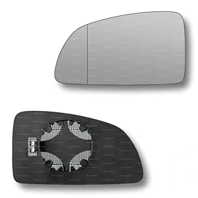 Image of Less4spares Replacement Wing Mirror Glass Left Compatible with Vauxhall Meriva 2002 2010 CLIP ON Passnager Near Side N/S Heated Blind Spot
