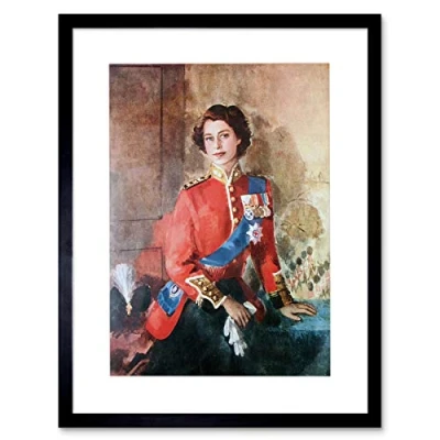 Image of PAINTING KANELBA QUEEN ELIZABETH II ENGLAND FRAMED ART PRINT PICTURE F12X743