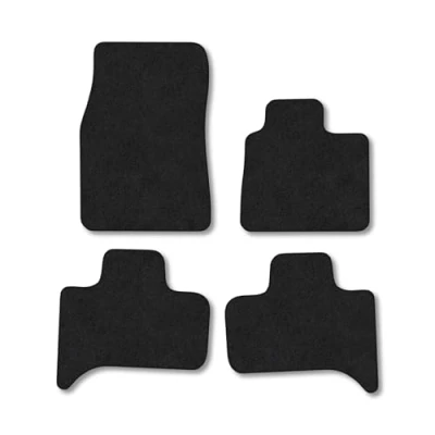 Image of Car Mats Compatible with BMW X5 (1999 2006) [E53] Tailored Fit Black Carpet Floor Set Accessory Custom 4 Pieces Anti Slip Backing &amp; Binding Trim Edge