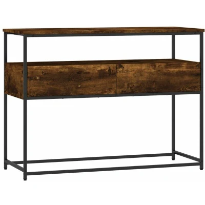 Image of vidaXL Console Table Smoked Oak 100x40x75 cm Engineered Wood