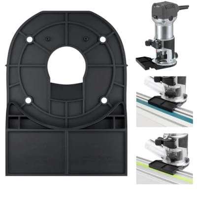 Image of Black Router Adapter for Makita 18V RT0701C XTR01Z DRT50 RT0700C Compatible with Makita/Festool Edge Guide Rail