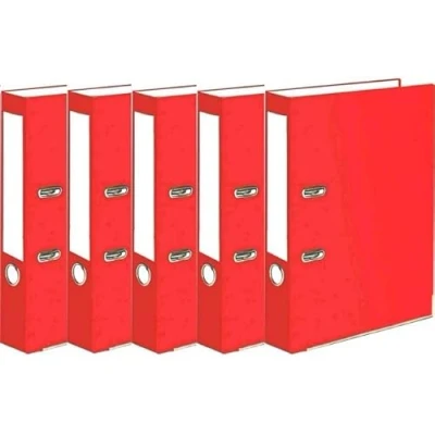 Image of Very Strong Premium Quality Linen Lever Arch Files A4 Heavy Duty by Nobel (Red, 5 Files)