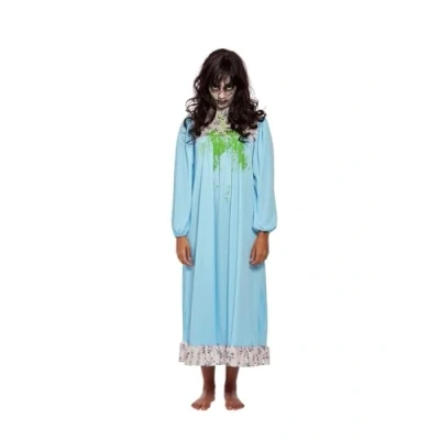 Image of Smiffys Possessed Girl Costume, Blue Dress, Halloween Adult Fancy Zombie Dress Up Costumes