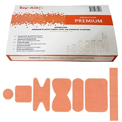 Image of Dermastrip Premium Elastic Fabric Plasters 7 sizes Pack of 100 Assorted
