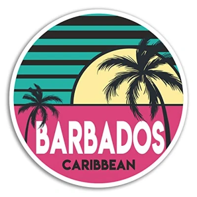 Image of 2 x 10cm Barbados Vinyl Stickers Caribbean Sticker Laptop Luggage #18019 (10cm Wide)