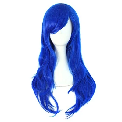 Image of MapofBeauty 28&quot; 70cm Long Curly Hair Ends Costume Cosplay Wig (Blue)