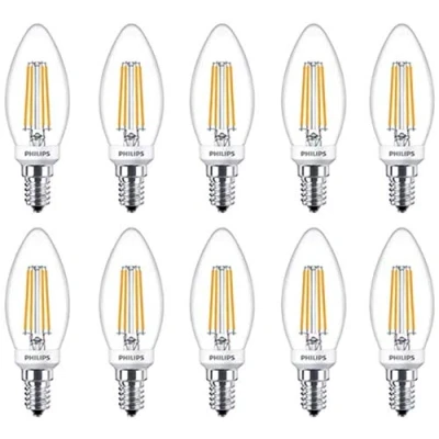 Image of Philips Classic LED Candle 5W SES Clear Very Warm White Dimmable (Pack 10)
