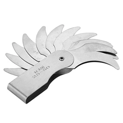 Image of Radius Gauge Stainless Steel Fillet External Internal Concave Convex Measuring Tool with Clear Marking(R25 50MM)