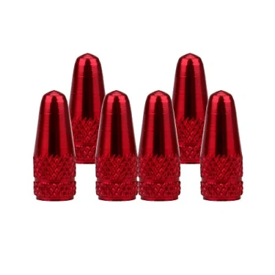 Image of SENZEAL 6Pcs Bicycle Presta Valve Dust Caps Aluminum Alloy French Style Cycling Tyre Stem for MTB Road Bike Wheels Red