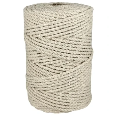 Image of Macrame Cord. 100% Natural Cotton Rope for Crafts, Toys, Decorations, Packaging, Gardening. 4MM * 100M.