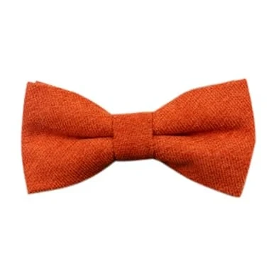 Image of Men&#039;s Luxury Cotton Blend Pre tied and Adjustable Bow Tie (Rust Burnt Orange) suitable for formalwear, office, weddings, parties, grooms &amp; groomsmen outfits