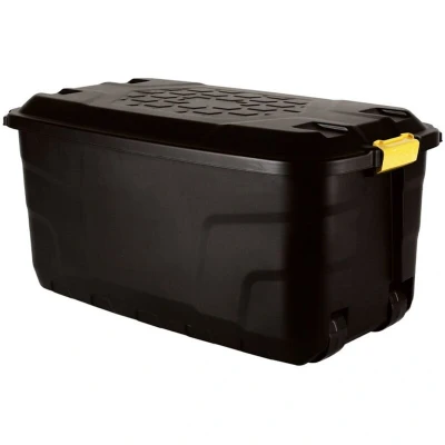 Image of Strata Extra Large Plastic Mobile Heavy Duty Storage Garden Trunk Wheeled Tool Box 145 Litre