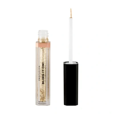 Image of Profusion Cosmetics Bling It On, Liquid Glitter Eyeliner for Stunning Eye Look, Raise Your Makeup Routine with Premium Beauty Tool, Gold Rush