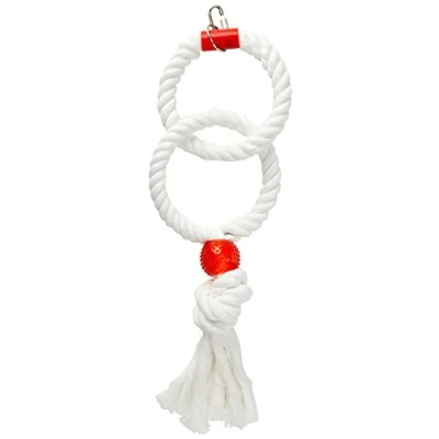 Image of Rosewood Parrot Toy Twin Rings, Large,White