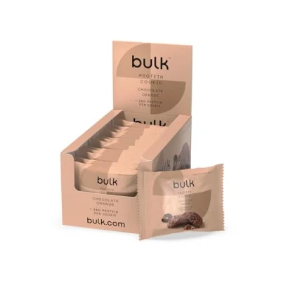 Image of Bulk High Protein Cookie, Chocolate Orange, 75 g, Pack of 12, 12 Servings, Packaging May Vary