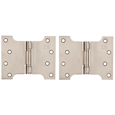Image of Satin Stainless Steel Button Tipped Parliament Hinges 4 x 3 5&quot;