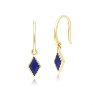 Image of Classic Lapis Lazuli Drop Earrings in 9ct Yellow Gold