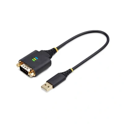 Image of StarTech.com 1ft/30cm USB to Serial Adapter Cable, COM Retention, FTDI, A DB9 RS232, Interchangeable Nuts/Screws