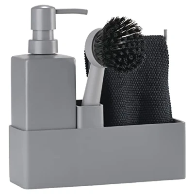Image of Zone Denmark 4 Piece Dinnerware Set Cool Grey 19 x 6 20.5 cm
