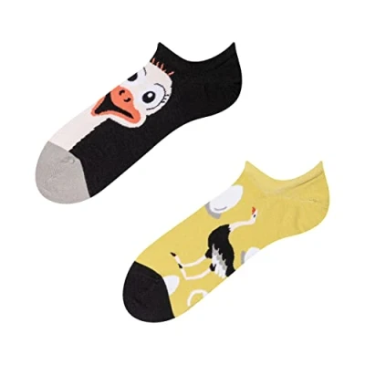 Image of Dedoles Unisex Socks for Women, Men &amp; Kids Cotton Funny Designs Football Bicycle Horses Plants Firefighter Gift Mismatched, Design: Speedy Ostrich, Colour: Multicolour, Size: 8 9.5 W / 9 11 M UK