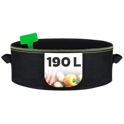 Image of Raised Bed Plant Bag Large 190 L Made of Non Woven Fabric With Stake for Labelling Diameter 90 cm Height 30 Balcony, Patio and Garden