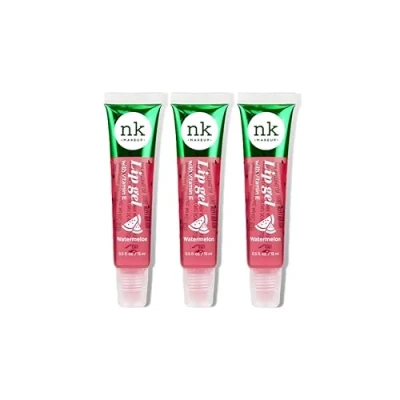 Image of NK Lip gloss gel 15ml Vitamin E, Shiny, Nourishes, (Watermelon, Pack Of 3)