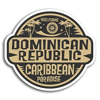 Image of 2 x 10cm Dominican Republic Vinyl Stickers Sticker Laptop Luggage #19338 (10cm Wide)