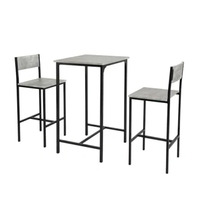 Image of SoBuy OGT27 HG, Bar Set 1 Table and 2 Stools, 3 Pieces Home Kitchen Breakfast Furniture Dining